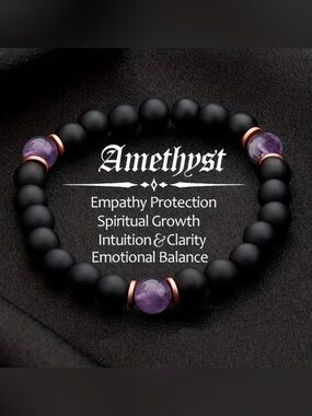 💎4/$20💎Amethyst and Black Obsidian Bracelet
